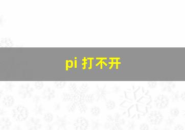 pi 打不开